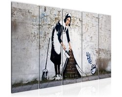 Banksy Geïnspireerde Kunstafdruk op Fleece Canvas - Muurdecoratie voor Woonkamer en Slaapkamer