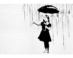 Banksy Graffiti Brick Wall Photo Wallcovering