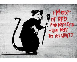 Banksy Graffiti Rat Concrete Wall Photo Wallcovering