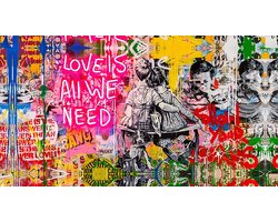 Banksy schilderij-Love is All We Need-120x60cm-canvas