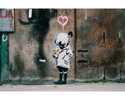 BANKSY Space Girl and Bird Canvas Print