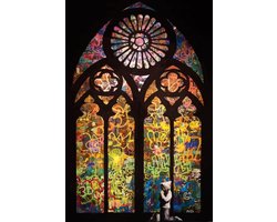 BANKSY Stained Glass Canvas Print