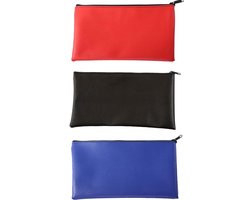 Banktassen van kunstleer - Rode Geldmap A5 Portemonnee - Geschikt voor het opbergen van rekeningen, geld en visitekaartjes - Set van 3 stuks