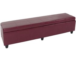 Bankzitting met opbergruimte Kriens XXL, kunstleer, 180x45x45cm MVG-gecertificeerd ~ rood