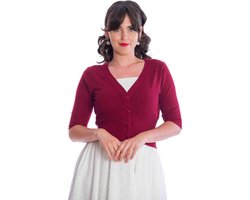 Banned - SWEET DREAMER Cardigan - XL - Donkerrood