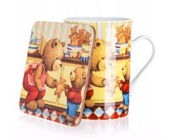 Banquet Mok met Kurken Onderzetter - 300ml - Vrolijk Beer Design