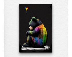 bansky - muurdecoratie woonkamer - aluminium schilderij - banksy art - woonkamer decoratie - banksy schilderijen - 80 x 120 cm 3mm