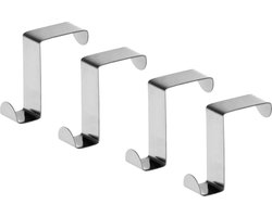 Banzaa Deurhaak RVS Set - 4 Stuks voor Ophangen Zonder Te Schroeven | Roestvrijstaal | Kapstokken | Deurhaken | Ophanghaak | Deur Haken