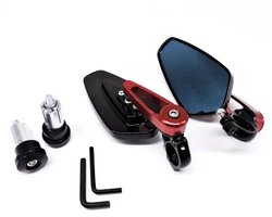 Bar end spiegels rood scooter & motor