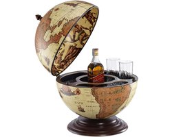 Bar globe wereldkaart  Nettuno desk bar globe 40 Safari zoffoli barwagen