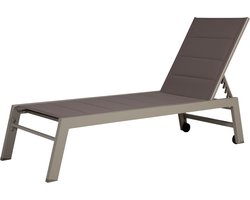 BARBADOS ligstoel in taupe textilene - taupe aluminium
