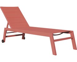 BARBADOS ligstoel in textilene terracotta - aluminium terracotta