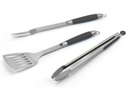 Barbecook Gereeschapset - BBQ Accesoires - Vork, Spatel & Tang - Staal - Zwart