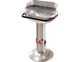 Barbecook Loewy 55 - Houtskool BBQ barbecue - Grilloppervlak 55x33cm - Incl. Windscherm, BBQ rooster en asopvangpot - RVS