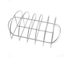 Barbecue gereedschapset - Anti-aanbak RVS Ribs Kookondersteuning, Tot 5 Ribs Racks, Premium Barbecue Accessoire