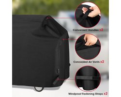 Barbecuehoes, waterdichte zware buitenbarbecuehoes, kleurvaste en UV-bestendige Oxford-stof barbecuehoes, past op Weber, Char Broil, Brinkmann barbecues enzovoorts (127 cm, zwart)