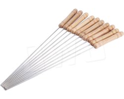 Barbeque Spies met houten handvat 4 stuks,BBQ(sis kebab) 51x11x19,5 cm