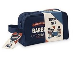 Barbershop giftset toilettas voor kinderen met verzorgingsproducten.