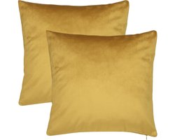 Barbons kussenhoes 40x40, set van 2 kussenhoesjes, kussensloop, mosterd