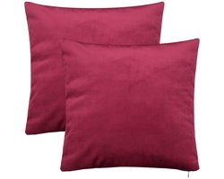 Barbons kussenhoes 40x40 - set van 2 kussenhoesjes - kussensloop - wijnrood
