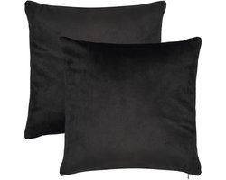 Barbons kussenhoes 45x45, set van 2 kussenhoesjes, kussensloop, zwart