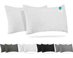 Barbons kussensloop 40 x 60 set van 2 - Jersey 165 g/m² kussenhoes - 100% Katoen - wit