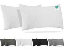 Barbons kussensloop 40x70 set van 2, Jersey 165 g/m² kussenhoes, 100% Katoen, wit