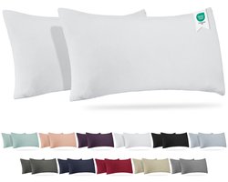 Barbons kussensloop 40x80 - set van 2 - Jersey 165 g/m² kussenhoes - 100% Katoen - wit
