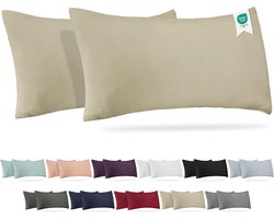 Barbons kussensloop 40x80 set van 2, Jersey 165 g/m² kussenhoes, 100% Katoen, zand