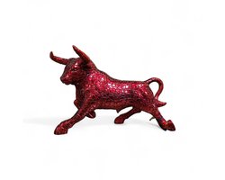 Barcino stier bloed rood bull- mosaik look- polystone - 32x15x20 cm beeld sculptuur