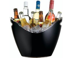 BarCraft zwarte acryl fles drankemmer koeler met twee handgrepen - Plastic