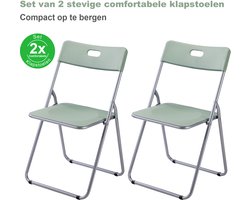 Bardi 2 Delige Klapstoelenset – Vouwstoelenset Stevige Kwaliteit, Weersbestending, 100KG Belastbaar. 44 x 45 x 79 cm. – GROEN
