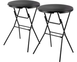 Bardi 2 x Statafel Inklapbaar 80 x 110 cm. Zwart