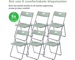 Bardi 6 Delige Klapstoelenset – Vouwstoelenset Stevige Kwaliteit, Weersbestending, 100KG Belastbaar. 44 x 45 x 79 cm. – GROEN