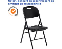 Bardi 8 Delige Klapstoelenset – Vouwstoelenset Zware Kwaliteit, Weersbestending 47 x 54 x 87 cm. – Zwart