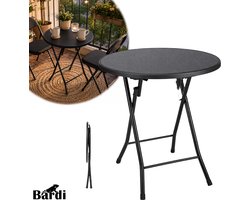 Bardi Balkontafel - Tuintafel - Tafel - Balkonmeubelen - Bijzettafel - Tafeltje - Zwart - Ø60
