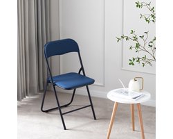 Bardi Set van 2 Klapstoelen – Comfortabel & Lichtgewicht – 100 kg Draagkracht – Opvouwbare Stoelen voor Binnen & Buiten – Ruimtebesparend & Onderhoudsvriendelijk – 43 x 38 x 87 cm - Blauw