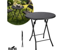 Bardi Tuintafel - Tafel - Tuinmeubelen - Bistrotfalen - Bijzettafel - Tafeltje - Zwart - Ø60