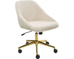 BARDSDALE - Bureaustoel - Lichtbeige - Fluweel