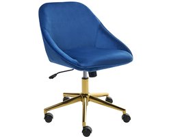 BARDSDALE - Bureaustoel - Marineblauw - Fluweel