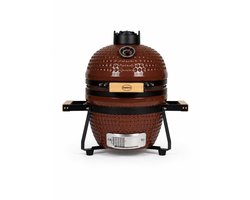 Barero Kamado BBQ - 13 inch houtskool barbecue - inclusief onderstel - Egg met Accesoires - Rood - PFAS-vrij