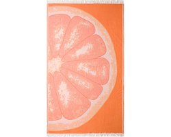 Barine 100% Zacht Katoen Strandlaken - Ultraabsorberend - Sneldrogend - Lichtgewicht Hamamdoek - 90x160cm - Grapefruit