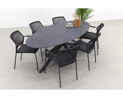 Barista/Privada 240x107 - Ovale tuinset - 7-delig - stapelbaar OP=OP