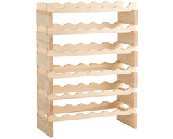 Barkast - Wijnrek - Keukentrolley - Wijnkast - Drankkast - 62 x 24 x 25 cm - Wijnfleshouder - Wijnglazenhouder - Natuurlijk hout