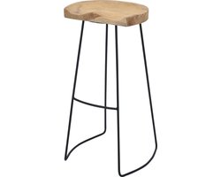 Barkruk - 81 cm - Metaal/Teak