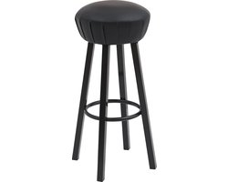 Barkruk AMSTERDAM | PUB mancave kantine barkruk zwart - set van 2 stuks