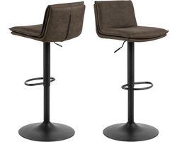 Barkruk Antraciet - 44x53x107cm - Zitdiepte 38cm - Set van 2