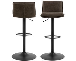 Barkruk Antraciet - 44x53x107cm - Zitdiepte 38cm - Set van 2