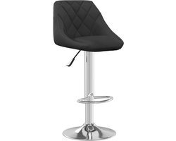 Barkruk | Barstoel | Hoge stoel fluweel zwart