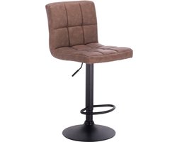 Barkruk - Bruin - Ergonomisch - Rugleuning - Zithoogte 60-82cm - Keuken